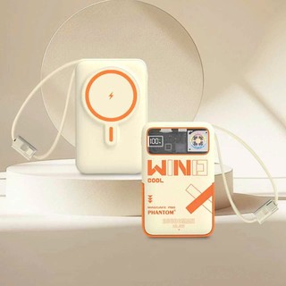 [CÓ 3C] Sạc Dự Phòng không dây PHANTOM P62W 20000mAh Magnetic 15W, cáp TypeC to LaiNing 22.5W, Có giá đỡ, quạt tản nhiệt