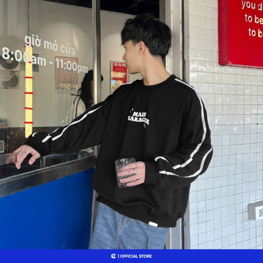 Áo sweater nỉ boxy mùa đông nam nữ Local Brand Chính Hãng City Cycle Áo sweater Main Character