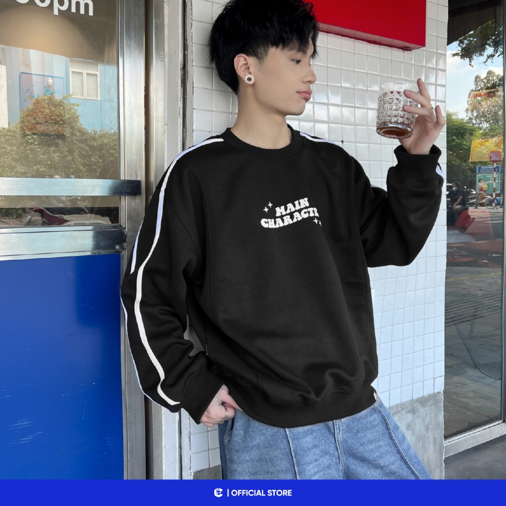 Áo sweater nỉ boxy mùa đông nam nữ Local Brand Chính Hãng City Cycle Áo sweater Main Character