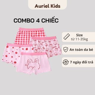 Quần Lót Cho Bé Gái, Quần Lót  Kháng Khuẩn Cho Bé Chất Liệu Cotton 100% Mềm Mại