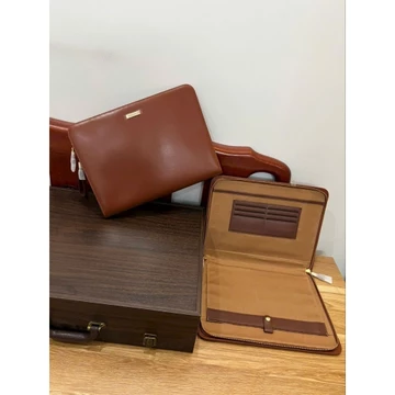 Women's Genuine Leather Clutch – Fits Laptop