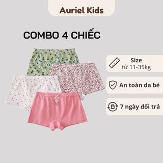 Quần Lót Cho Bé Gái, Quần Lót Kháng Khuẩn Cho Bé Gái Chất Liệu Cotton Mềm Mại Co Giãn 4 Chiều