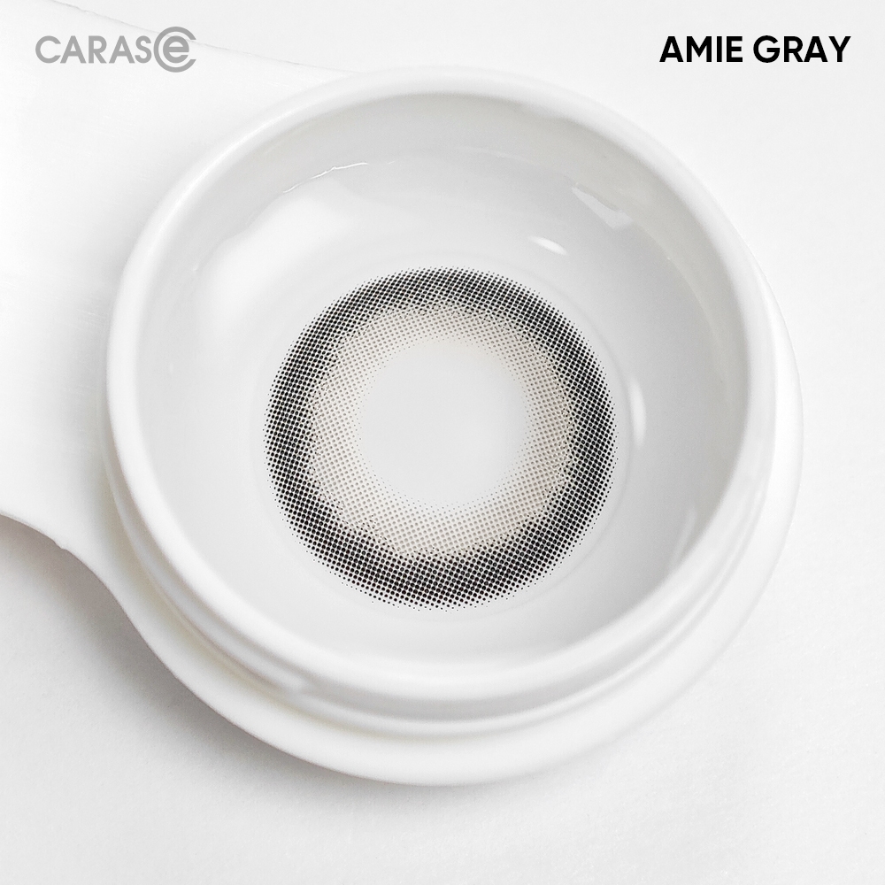 [1 chiếc] Kính áp tròng khoá ẩm 8H 3 Tháng Màu Xám Tro Ánh Xanh CARASE, Lens cận AMIE GRAY