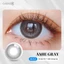 Kính áp tròng khoá ẩm 1 Ngày Màu Xám Tro Trầm Ánh Xanh CARASE, Lens cận AMIE GRAY