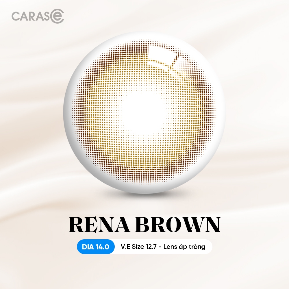 [1 chiếc] Kính áp tròng khoá ẩm 8H 3 Tháng Màu Nâu Mật Ong Nhạt CARASE, Lens cận B RENA BROWN