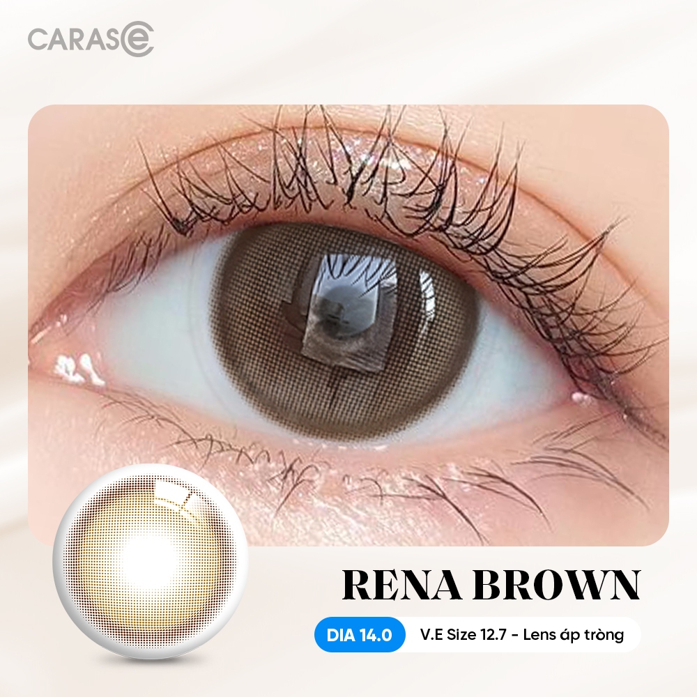 [1 chiếc] Kính áp tròng khoá ẩm 8H 3 Tháng Màu Nâu Mật Ong Nhạt CARASE, Lens cận B RENA BROWN