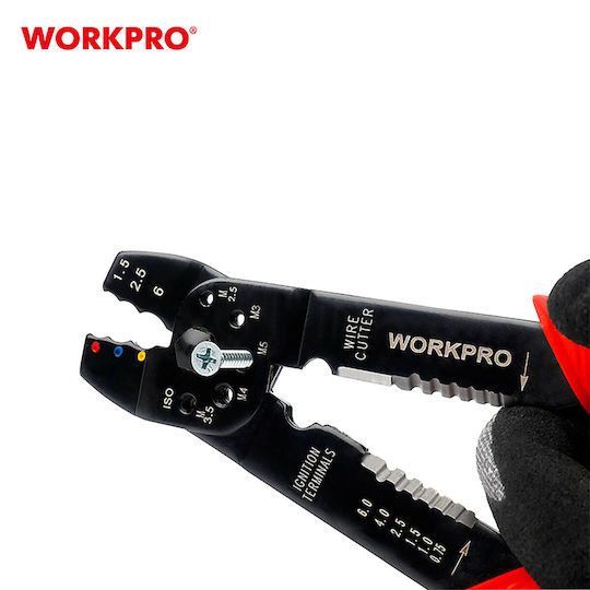 Kìm tuốt dây đa năng WORKPRO WP291001 kích thước 200mm, tuốt dây 0,75 - 6mm, cắt và tuốt các cỡ phổ thông