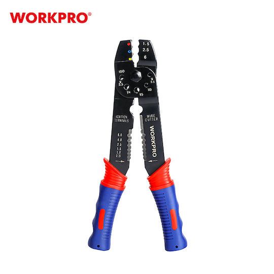 Kìm tuốt dây đa năng WORKPRO WP291001 kích thước 200mm, tuốt dây 0,75 - 6mm, cắt và tuốt các cỡ phổ thông