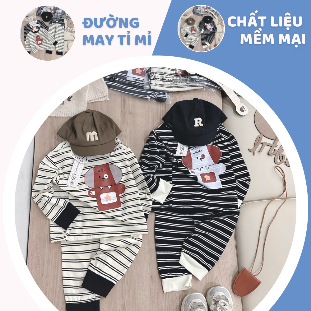 [À ƠI SHOP] C54- set 2 bộ dài chó nháy mắt sọc ngang- a100.271