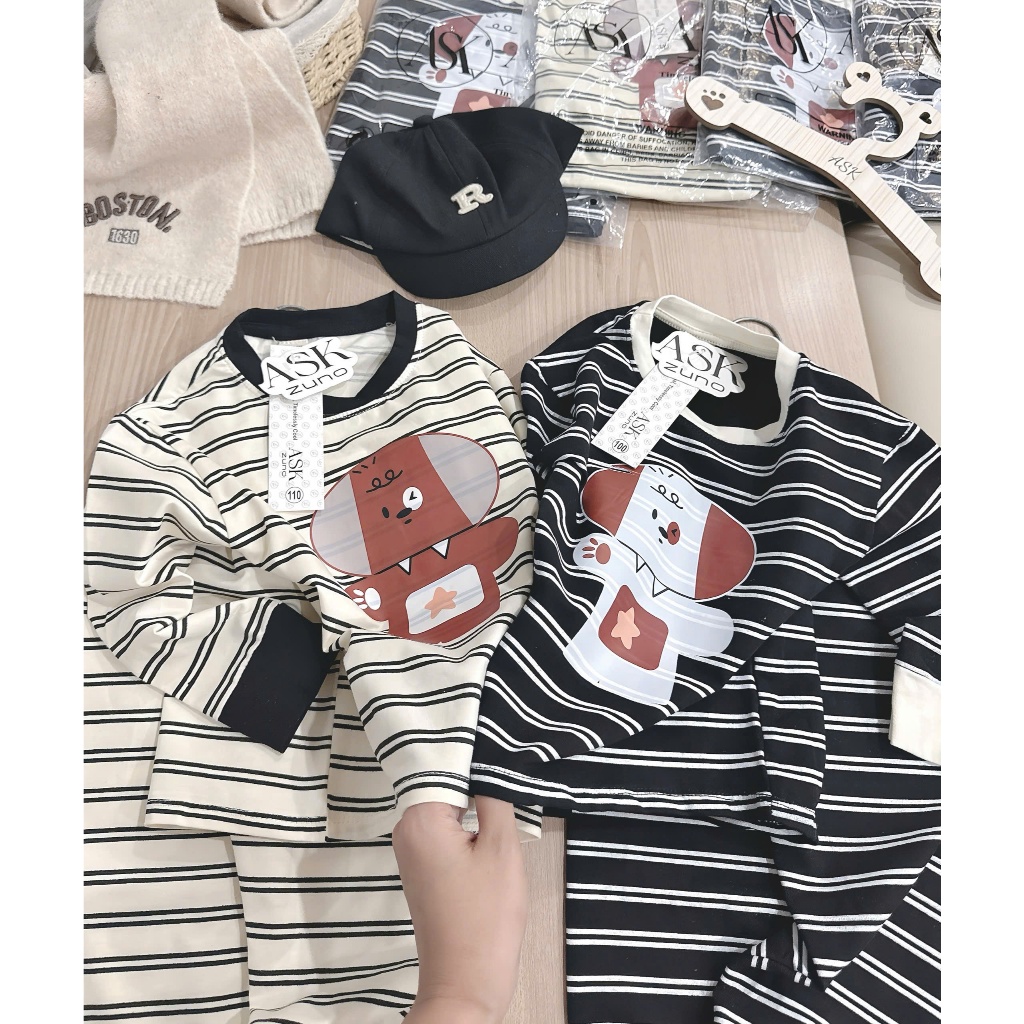 [À ƠI SHOP] C54- set 2 bộ dài chó nháy mắt sọc ngang- a100.271