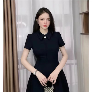 (Y2) (Dáng Dài 115cm) Váy Cổ Sơ Mi Cộc Tay