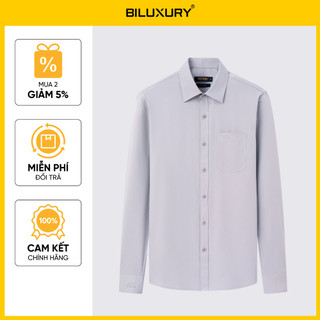 [T7_SALE 20%_HT] Áo Sơ Mi Nam Dài Tay 9SMDB549GHS BILUXURY Form Slimfit Cao Cấp Chống Nhăn Kháng Khuẩn