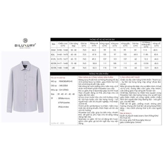 [T7_SALE 20%_HT] Áo Sơ Mi Nam Dài Tay 9SMDB549GHS BILUXURY Form Slimfit Cao Cấp Chống Nhăn Kháng Khuẩn