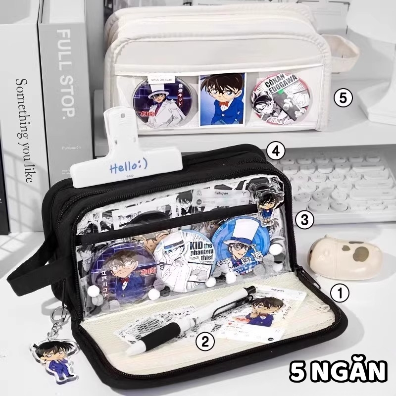 Túi Bút Basic Đơn Giản Nhiều Ngăn– Túi Đựng Bút To Gọn Gàng, Phong Cách Tối Giản Phù Hợp Mang Đi Học