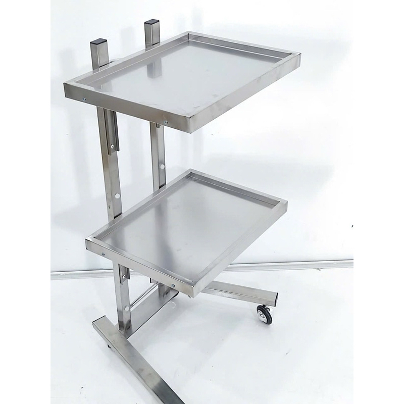 Xe Đẩy Mạ Vàng 2 Tầng, Có Thể Gập Được Như Hình, Kệ Inox Mạ Vàng, Dùng Trong Phun Xăm Thẩm Mỹ Viện