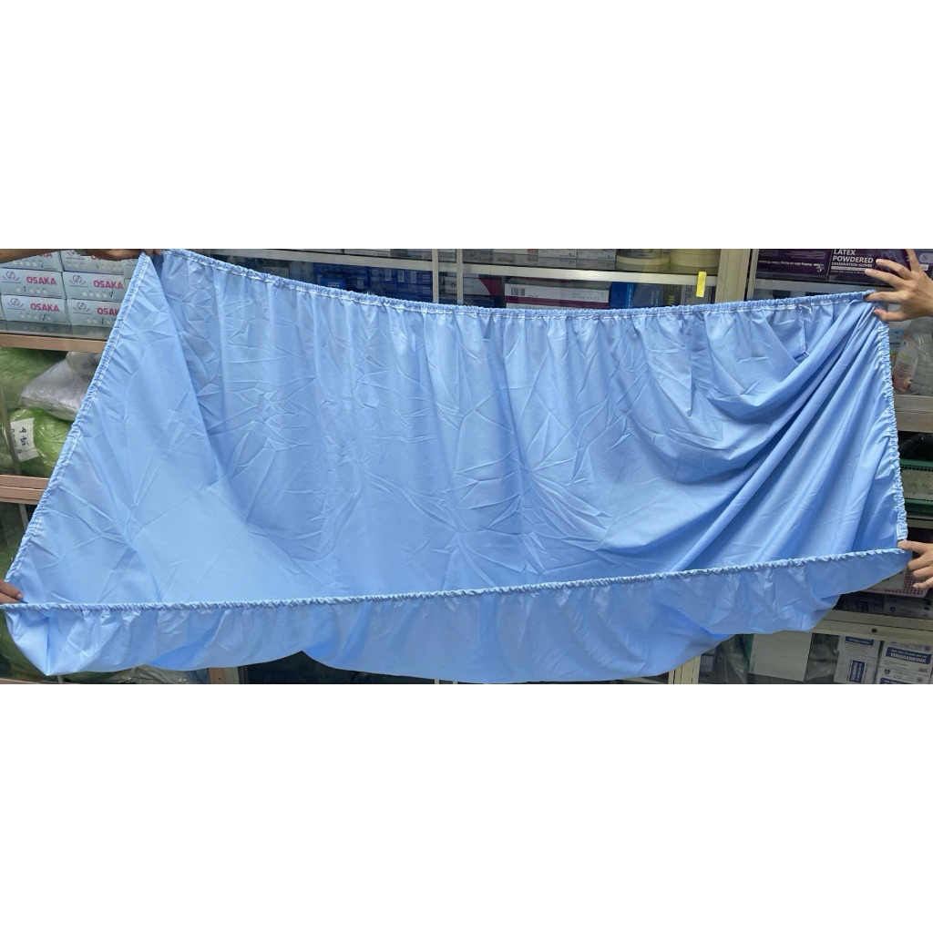 Ga trải giường vải kate màu xanh có thun bo góc, dễ giặt an toàn cho da  90cm x1,9m và 1m x 2m. Drap giường Có Chun.