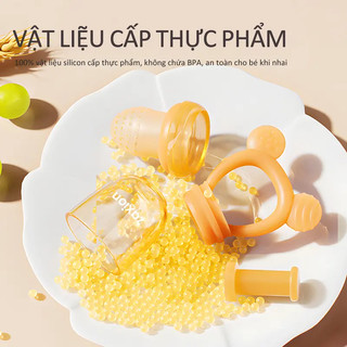 Youkebei Túi nhai ăn dặm cho bé  silicone từ 4 tháng tuổi giúp bé tập nhai an toàn túi núm nhai hoa quả cho bé