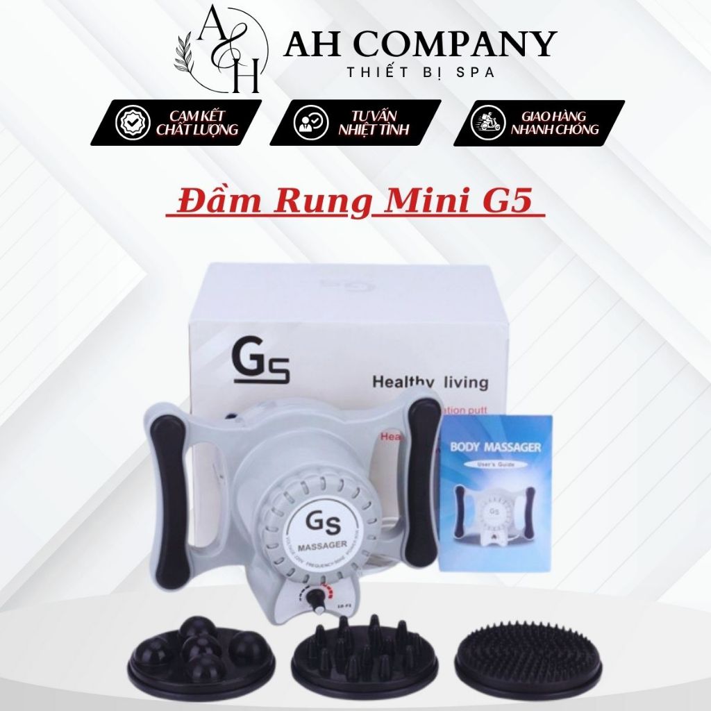 Đầm Rung Mini, Đầm Giảm Béi G5 Mini Thiết Kế Nhỏ Gọn Cầm Tay Với 3 Đầu Đánh Siêu Khoẻ, Sử Dụng Tiện Lợi