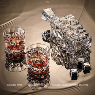 Bộ BÌNH 6 LY RƯỢU NGOẠI, CHIVAS, WHISKY, ROCK thủy tinh pha lê cao cấp HỘP QUÀ TẶNG sang trọng