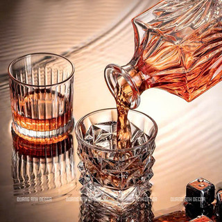 Bộ BÌNH 6 LY RƯỢU NGOẠI, CHIVAS, WHISKY, ROCK thủy tinh pha lê cao cấp HỘP QUÀ TẶNG sang trọng