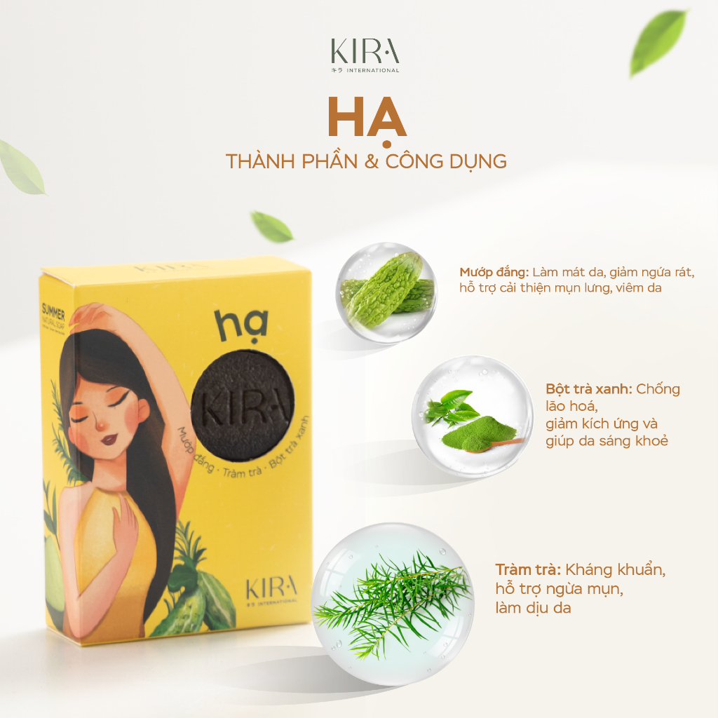 Xà bông thiên nhiên 4 mùa Kira – Xuân, Hạ, Thu, Đông | Hữu cơ 100% | Thanh lọc & nuôi dưỡng làn da