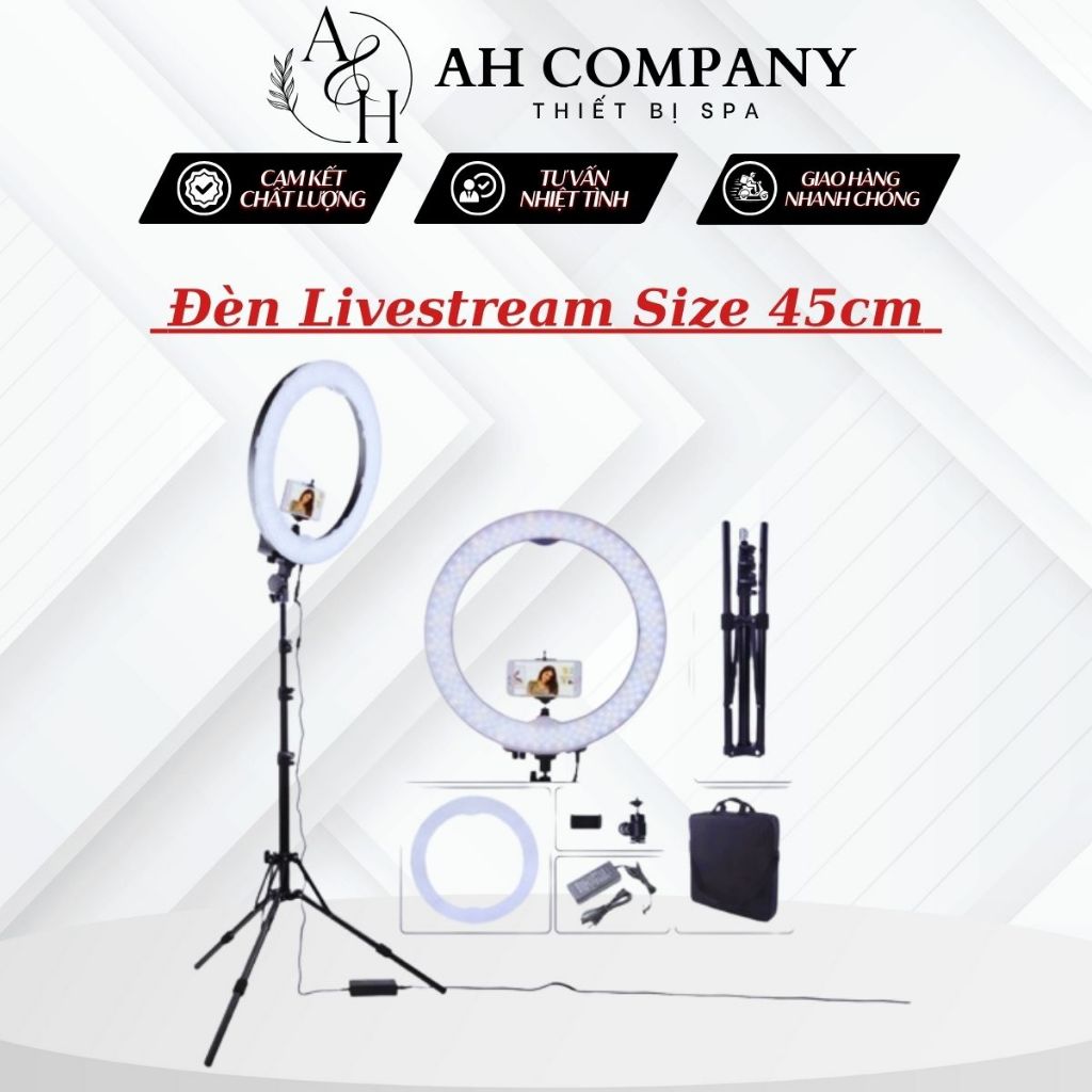 Đèn Livestream Size 45 Đi Kèm Chân Đỡ Đèn Bằng Sắt Siêu Sáng, Sử Dụng Siêu Tiện Lợi