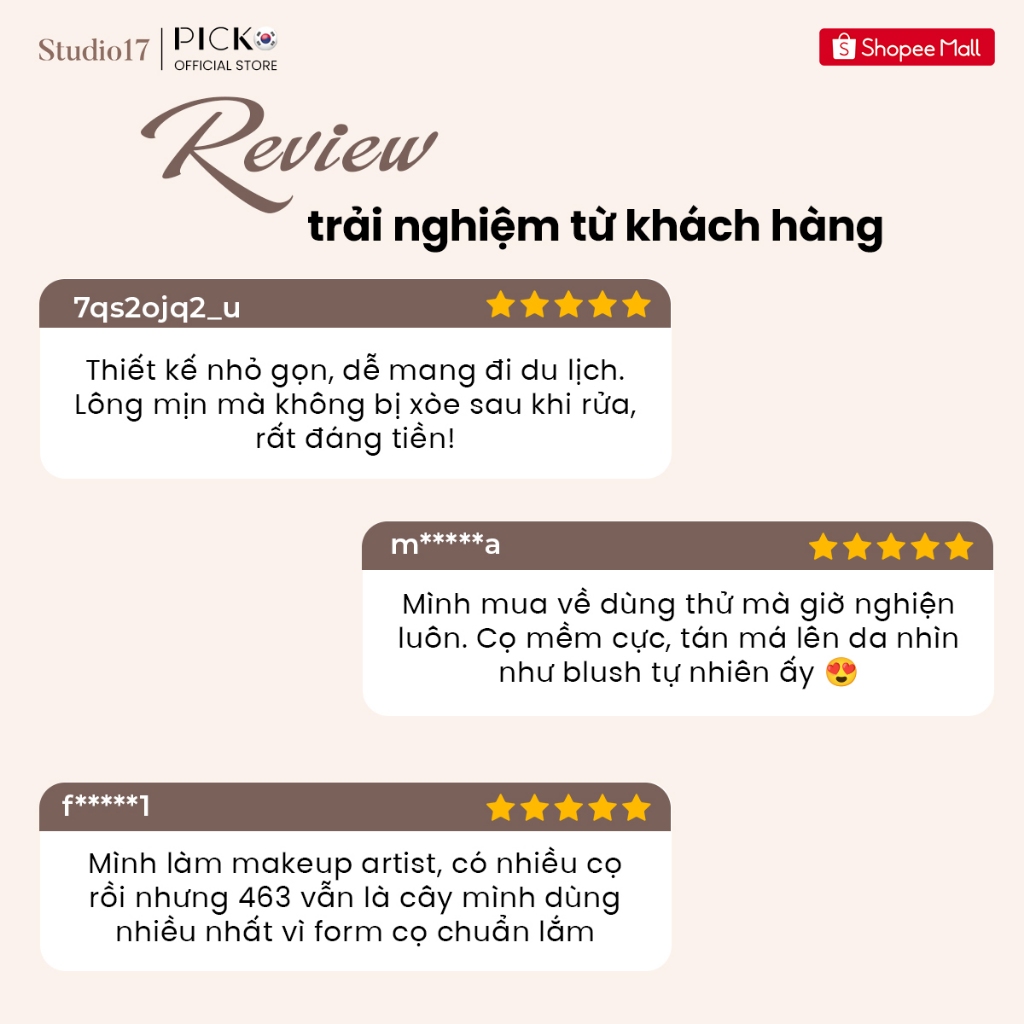 Cọ trang điểm tạo khối hình quạt STUDIO17 SMALL FAN BRUSH 463
