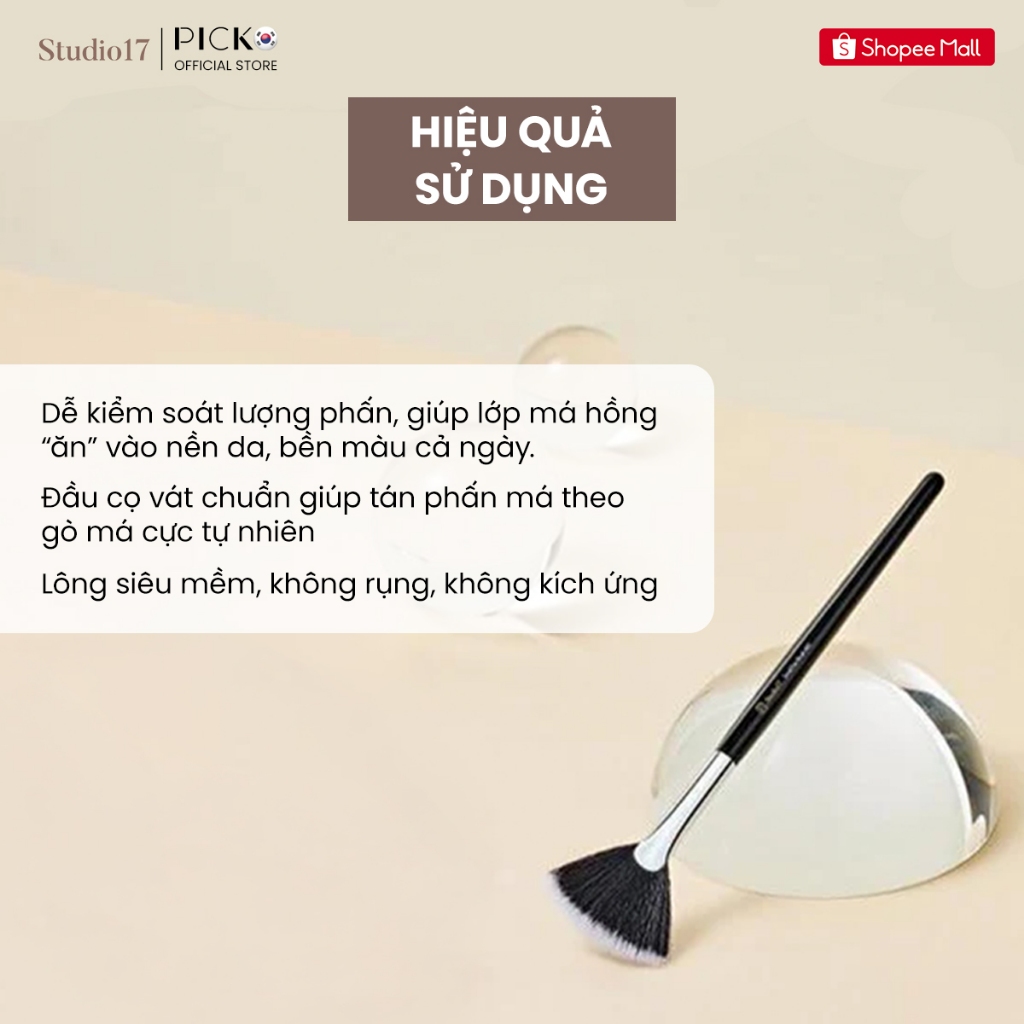 Cọ trang điểm tạo khối hình quạt STUDIO17 SMALL FAN BRUSH 463