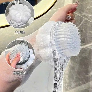 Cọ Tắm BÍ NGÔ SÓNG NƯỚC 2IN1 Cao Cấp - Cọ Tắm 2 Mặt Cán Acrylic Tẩy Tế Bào Chết, Massage Cơ Thể Hiệu Quả🛁