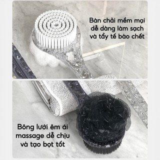 Cọ Tắm BÍ NGÔ SÓNG NƯỚC 2IN1 Cao Cấp - Cọ Tắm 2 Mặt Cán Acrylic Tẩy Tế Bào Chết, Massage Cơ Thể Hiệu Quả🛁