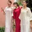 CÓ BIGSIZE - Áo dài gấm TÔ DIỆP vân hoa nổi cổ yếm cách điệu buộc phối cúc hoa kèm quần Satin AD197