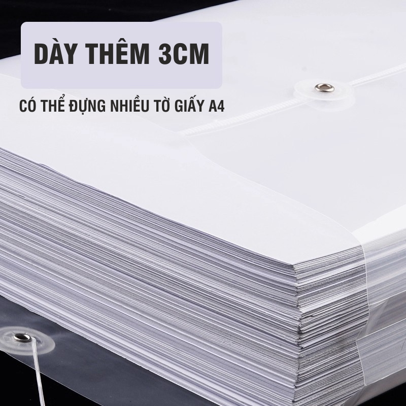Túi Đựng Hồ Sơ Tài Liệu A4 Có Khóa Dùng Cho Văn Phòng – Túi Nhựa PP Chống Nước, Bền Đẹp, Dễ Dàng Mang Theo