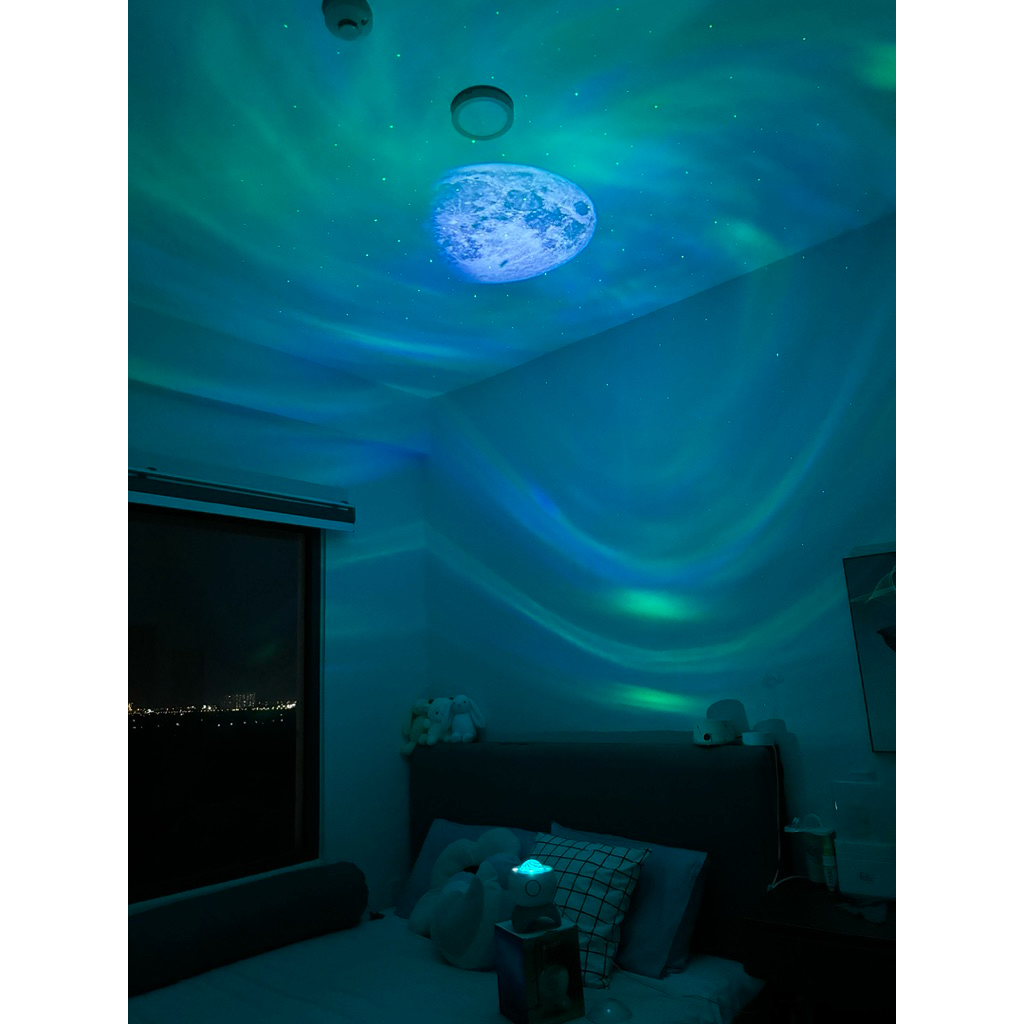 [Bản Chính Hãng] Đèn Máy Chiếu Cực Quang Galaxy 16 Màu, 3D siêu thực , decor phòng ngủ quà tặng