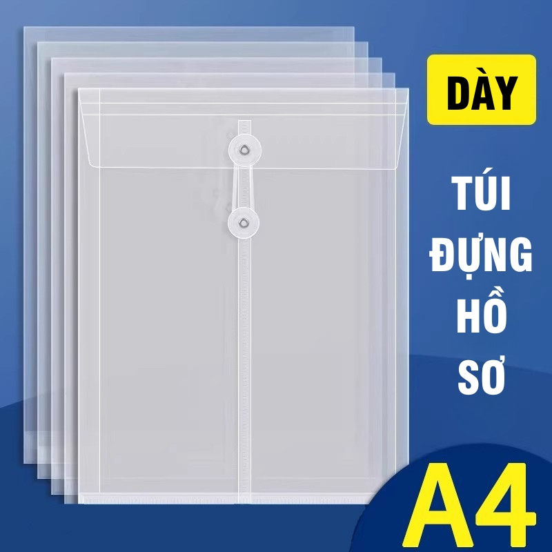 Túi Đựng Hồ Sơ Tài Liệu A4 Có Khóa Dùng Cho Văn Phòng – Túi Nhựa PP Chống Nước, Bền Đẹp, Dễ Dàng Mang Theo