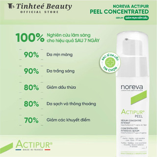 Serum kiềm dầu dành cho da dầu mụn và da dầu mụn nhạy cảm Noreva Actipur Peel Concentrated 30ml