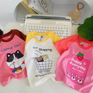 AT21-[tomnaukid] Áo thun cộc tay bé gái tay phối Cho Bé gái - Size 9-40Kg