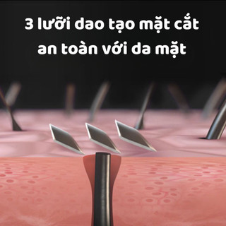 Dao Cạo Râu 3 Lưỡi Kèm Hộp, Dao Cạo Râu Kiểu Đức Cho Nam Kèm Lưỡi Dao Sắc Không Đau Rát Cho Da Mặt Life Plus - DCR04