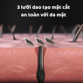 Dao cạo râu 3 lưỡi kèm hộp, dao cạo râu kiểu Đức cho nam kèm lưỡi dao sắc không đau rát cho da mặt, máy cạo râu DCR04