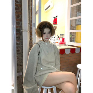 Le rouge | Badum sweater Áo khoác hoodie nỉ len chui đầu có mũ