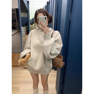 Le rouge | Badum sweater Áo khoác hoodie nỉ len chui đầu có mũ