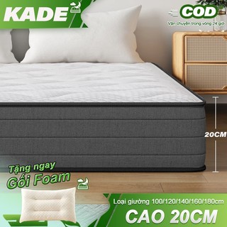 Nệm KADE Sping Mattress cao 20cm lò xo liên kết giúp nâng đỡ, 2 tầng Foam êm ái như nằm khách sạn