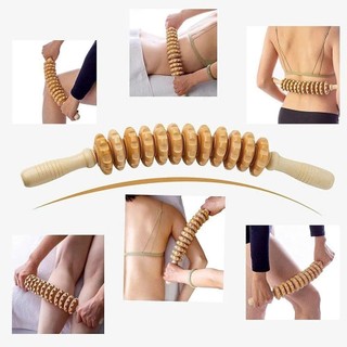 Cây Massage Gỗ 9 Con Lăn Cao Cấp - Cây Lăn Massage Giúp Giảm Mỡ Bụng, Thư Giản Cơ Bắp, Lưu Thông