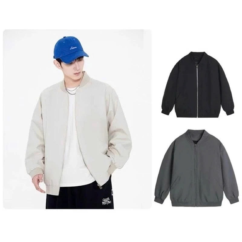 Áo khoác bombber gió trơn unisex nam nữ chống gió siêu tốt phong cách trẻ trung năng động