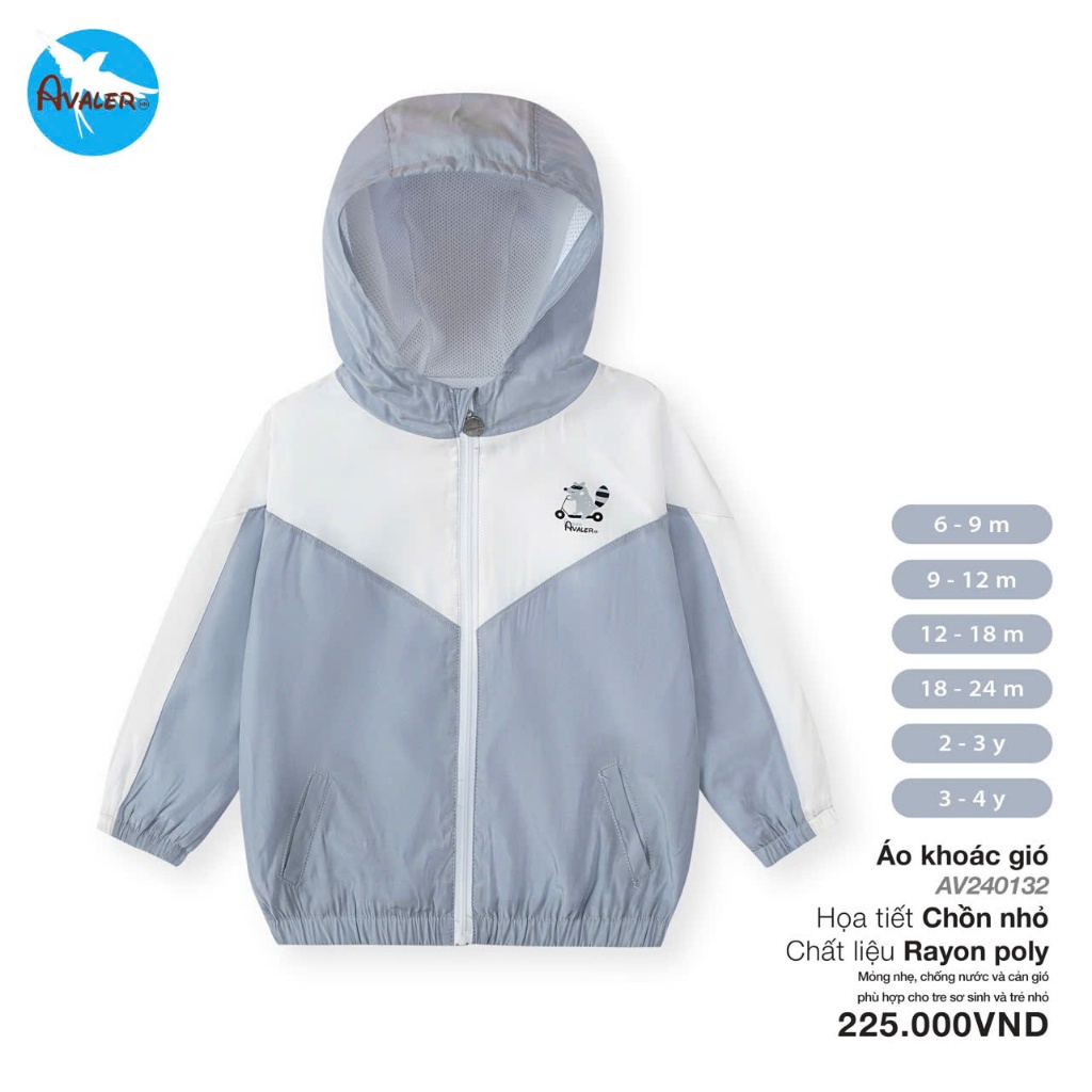(6M-4Y; 8-14kg) Áo Khoác Gió Avaler Cho Bé AV240132