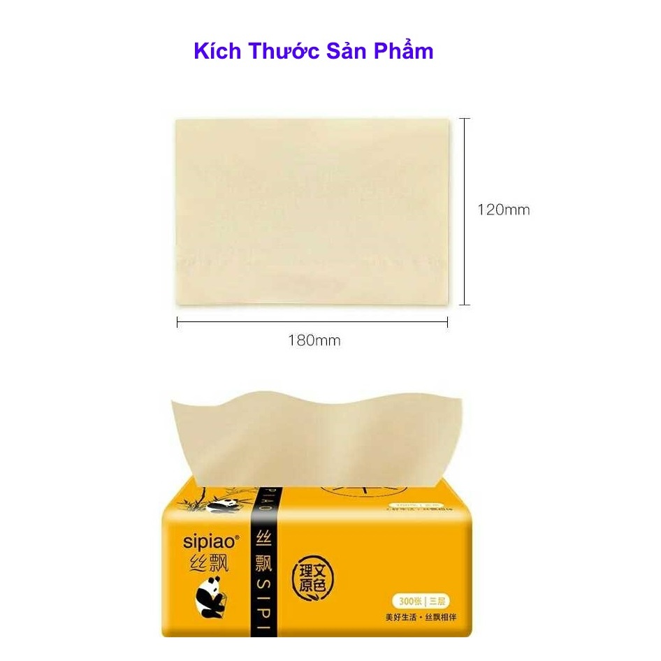 Thùng 30 gói giấy ăn gấu trúc SIPIAO nội địa trung giấy 3 lớp siêu dai không chất tẩy trắng