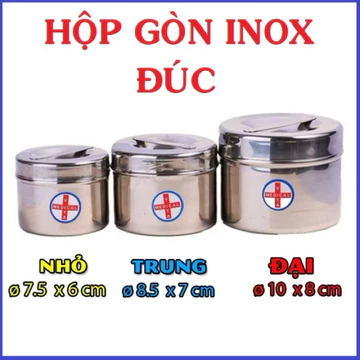 Combo 10 Hộp, hủ lưu mẫu inox 304 đựng , thực phẩm ,bông gòn dùng cho y tế, spa đủ size