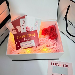 (SWL 20*15*8cm) Hộp túi đựng quà kèm phụ kiện và thẻ cào bất ngờ, quà tặng valentine, quà tặng sinh nhật ý nghĩa