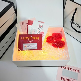 (SWL 20*15*8cm) Hộp túi đựng quà kèm phụ kiện và thẻ cào bất ngờ, quà tặng valentine, quà tặng sinh nhật ý nghĩa