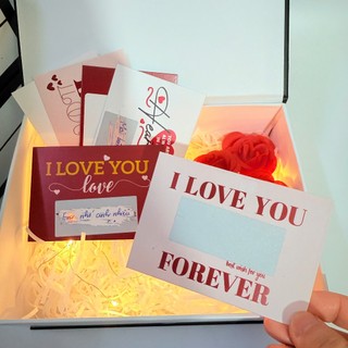 (SWL 20*15*8cm) Hộp túi đựng quà kèm phụ kiện và thẻ cào bất ngờ, quà tặng valentine, quà tặng sinh nhật ý nghĩa