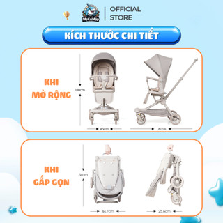 [NEW 2026] Xe Đẩy Cho Bé Baobaohao V22-A Chính Hãng, Xe Đẩy Gấp Gọn Du Lịch 2 Chiều Với 3 Chế Độ Ngả Êm Ái Thoải Mái